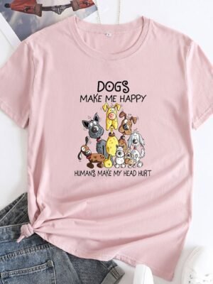Daily Regular Dog U Neck Short Sleeve T-Shirt - Image 15