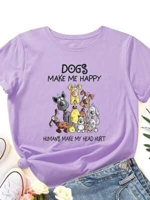 Daily Regular Dog U Neck Short Sleeve T-Shirt - Image 3