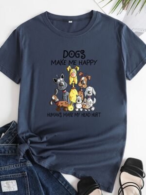 Daily Regular Dog U Neck Short Sleeve T-Shirt - Image 9