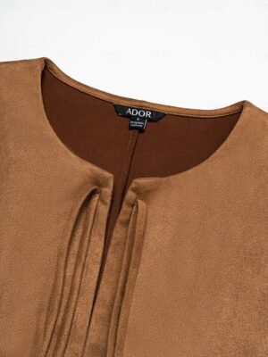 Designer Flare Cuff Suede Fringed Jacket - Image 9