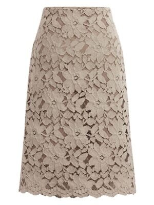 Elegant Bodycon Solid High Waist Lace Above Knee Skirt - Image 5