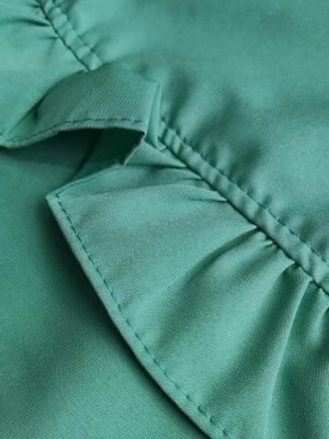 Elegant Casual Loose Floral V Neck Long Sleeve Blouse - Image 6