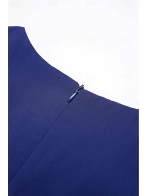 Elegant Casual Plain Crew Neck 3/4 Sleeve Midi Dress - Image 20