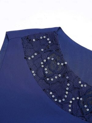 Elegant Casual Plain Crew Neck 3/4 Sleeve Midi Dress - Image 5