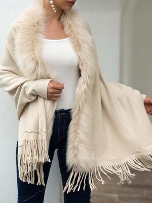 Elegant Formal Long Sleeve Solid Open Front Tassel Cardigan - Image 1