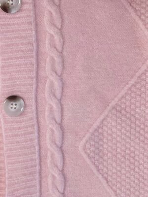 Elegant Long Cable Knit V Neck Long Sleeve Cardigan - Image 2