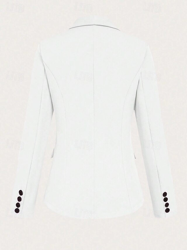 Elegant Long Sleeve Solid Colour Shirt Collar Pocket Shrug - Image 2