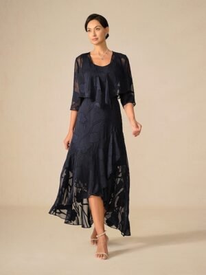 Elegant Maxi Floral U Neck Sleeveless Ruffle Dress - Image 1