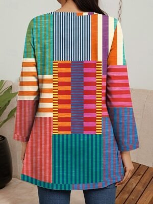 Elegant Regular Fit Floral Print Long Sleeve Jacket - Image 7