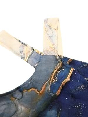 Elegant Regular Fit Marble Sweetheart Short Sleeve Midi Dress - Image 6