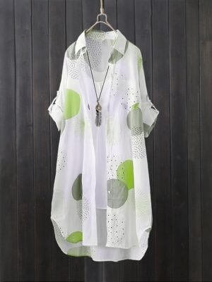 Elegant Regular Fit Plaid Turndown Long Sleeve Long Shacket - Image 1