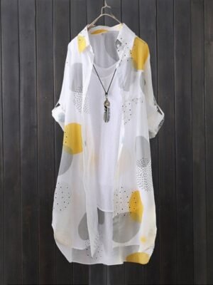 Elegant Regular Fit Plaid Turndown Long Sleeve Long Shacket - Image 4