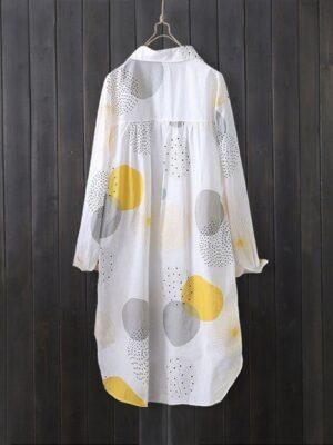 Elegant Regular Fit Plaid Turndown Long Sleeve Long Shacket - Image 5