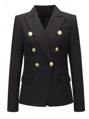 Elegant Regular Fit Solid V Neck Long Sleeve Coat - Image 6