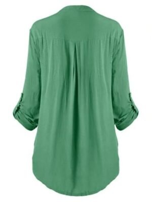 Elegant Regular Floral Lace Shirt Collar Long Sleeve Tunic - Image 10