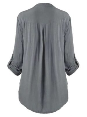 Elegant Regular Floral Lace Shirt Collar Long Sleeve Tunic - Image 12