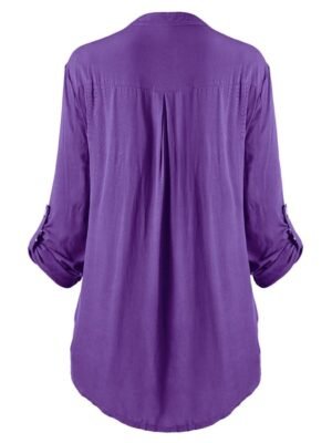 Elegant Regular Floral Lace Shirt Collar Long Sleeve Tunic - Image 13