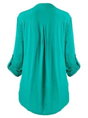 Elegant Regular Floral Lace Shirt Collar Long Sleeve Tunic - Image 18