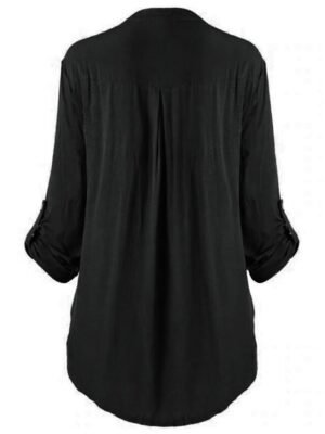Elegant Regular Floral Lace Shirt Collar Long Sleeve Tunic - Image 7