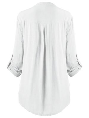 Elegant Regular Floral Lace Shirt Collar Long Sleeve Tunic - Image 8