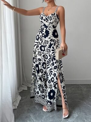 Elegant Regular Floral V Neck Sleeveless Wide Leg Jumpsuit - Image 23