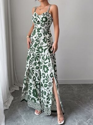 Elegant Regular Floral V Neck Sleeveless Wide Leg Jumpsuit - Image 8