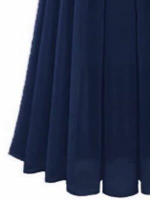 Elegant Swing Patchwork Maxi Pleated Skirt - Image 5
