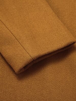 Elegant Wool Blend Lapel Long Sleeve Winter Pea Coat - Image 12