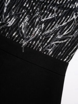 Elite Wide Leg Sequin Fringe V Neck Jumpsuit - Image 12