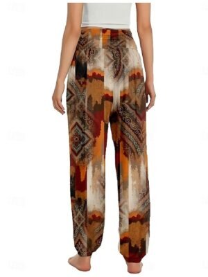 Ethnic Boho Wide Leg Paisley High Waist Full Length Trousers - Image 23