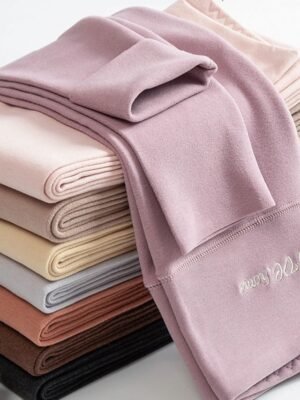 Fashion Ankle-Length High Waist Plain Thermal Tights - Image 3