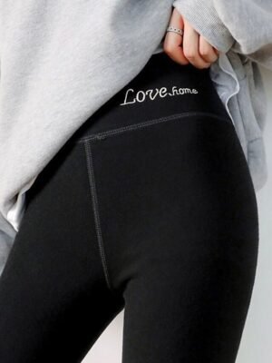 Fashion Ankle-Length High Waist Plain Thermal Tights - Image 7