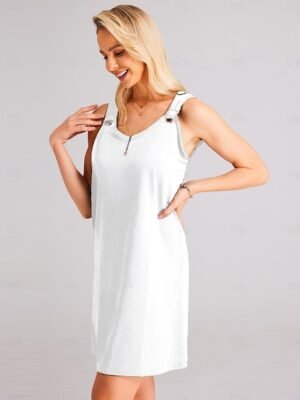 Fashion Basic Ruched Strap Sleeveless Mini Dress - Image 18