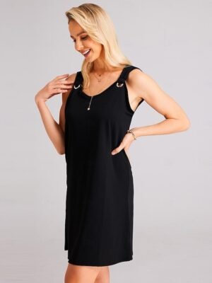 Fashion Basic Ruched Strap Sleeveless Mini Dress - Image 7
