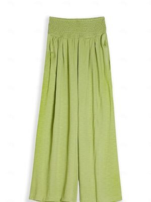 Fashion Casual Wide Leg High Waist Full Length Trousers - Image 16