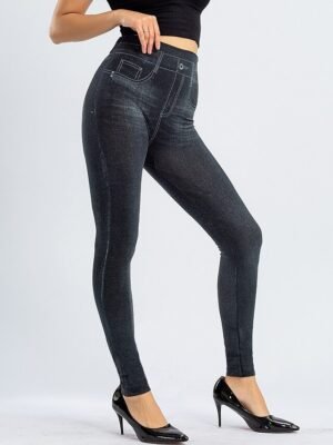 Fashion High Waist Solid Bell Bottom Ankle-Length Leggings - Image 19