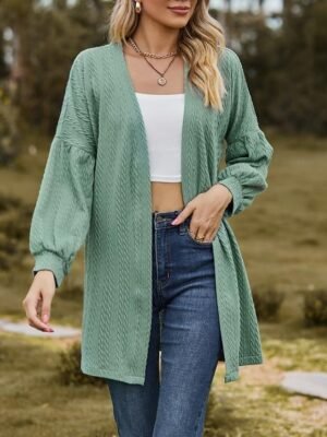 Fashion Loose Fit Solid Colour Long Sleeve Spring Outerwear - Image 1