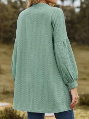 Fashion Loose Fit Solid Colour Long Sleeve Spring Outerwear - Image 2