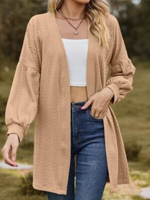 Fashion Loose Fit Solid Colour Long Sleeve Spring Outerwear - Image 5