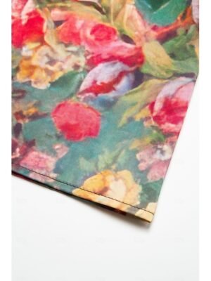 Fashion Regular Fit Floral V Neck Short Sleeve Maxi Dress - Image 4