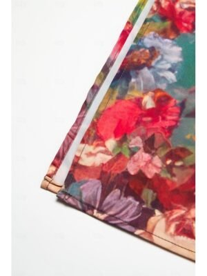 Fashion Regular Fit Floral V Neck Short Sleeve Maxi Dress - Image 5