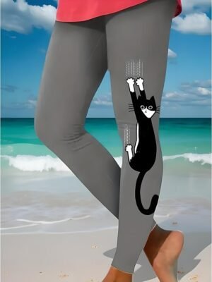 Fashion Regular Fit Graphic High Waist Long Leggings - Image 7