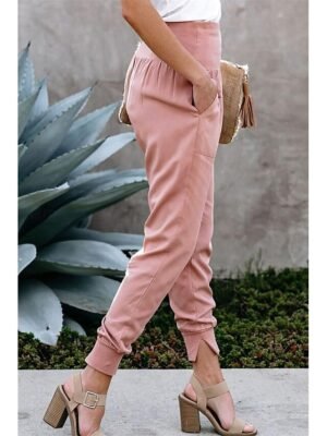 Fashion Regular Fit Plain Ankle-Length Trousers - Image 5