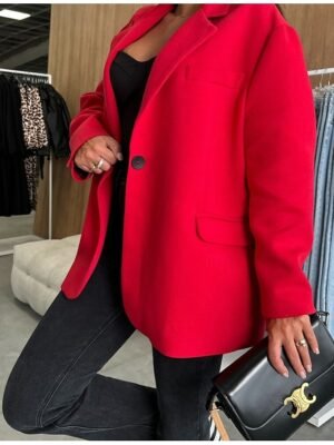 Fashion Regular Fit Plain Long Sleeve Winter Blazer - Image 3