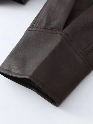 Fashion Regular Fit Plain Turndown Long Sleeve Jacket - Image 10