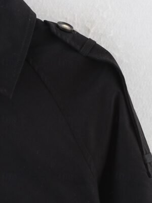Fashion Regular Fit Plain Turndown Long Sleeve Short Jacket - Image 12