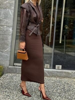 Fashion Regular Fit Plain Turndown Long Sleeve Jacket - Image 5