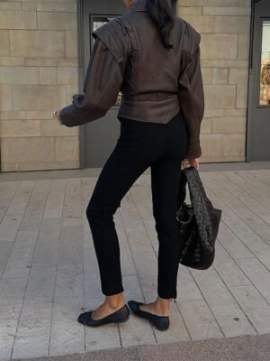 Fashion Regular Fit Plain Turndown Long Sleeve Jacket - Image 6