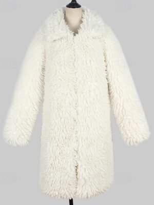 Fashion Regular Fit Plain Turndown Long Sleeve Long Coat - Image 6