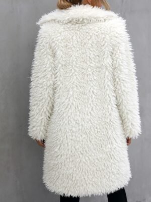 Fashion Regular Fit Plain Turndown Long Sleeve Long Coat - Image 7